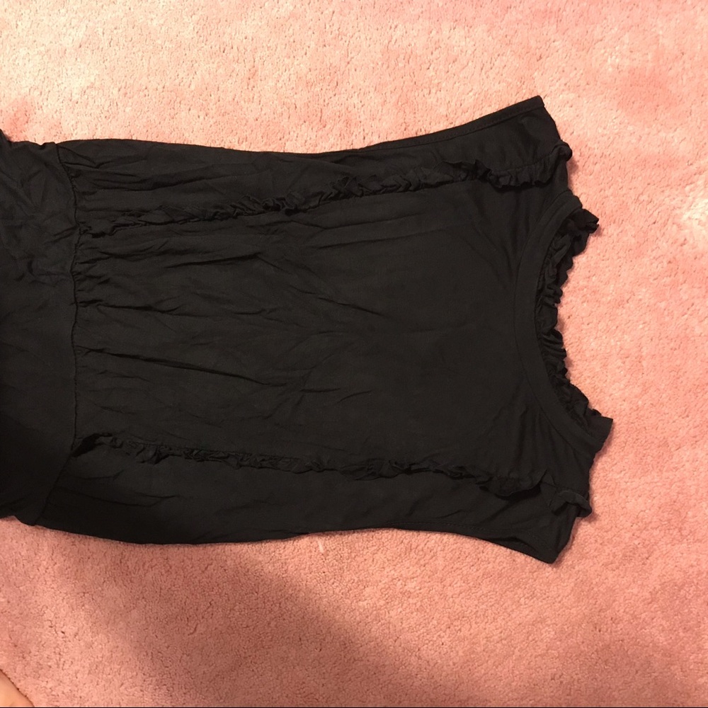 High neck ruffle black bodysuit